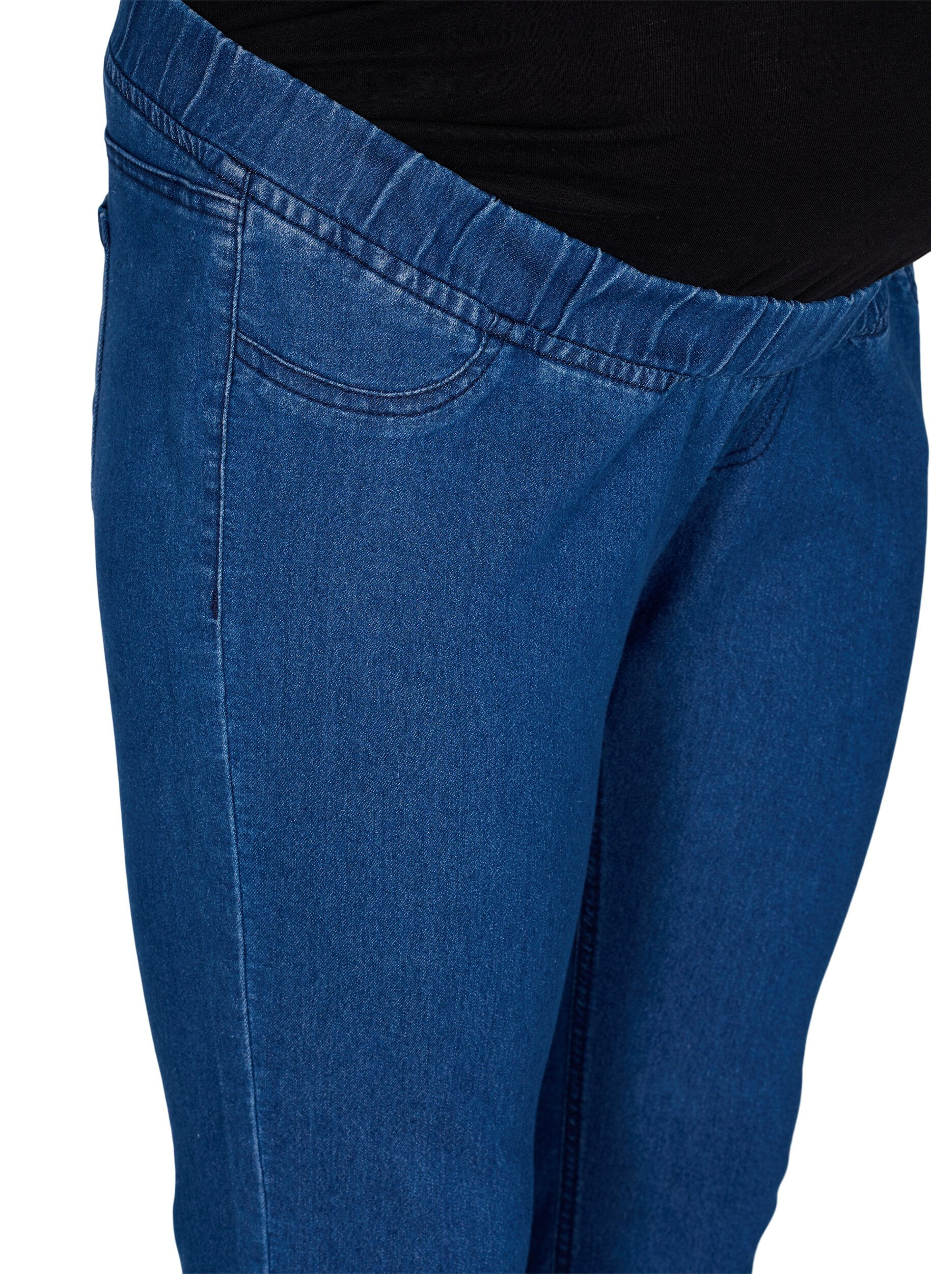Zizzi Jeggings til gravide med baklommer, Bl&aring;, Packshot image number 2