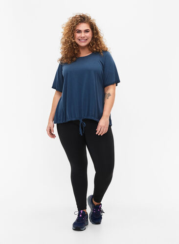 Trening t-skjorte med snøring, Midnight Navy ASS, Model image number 2