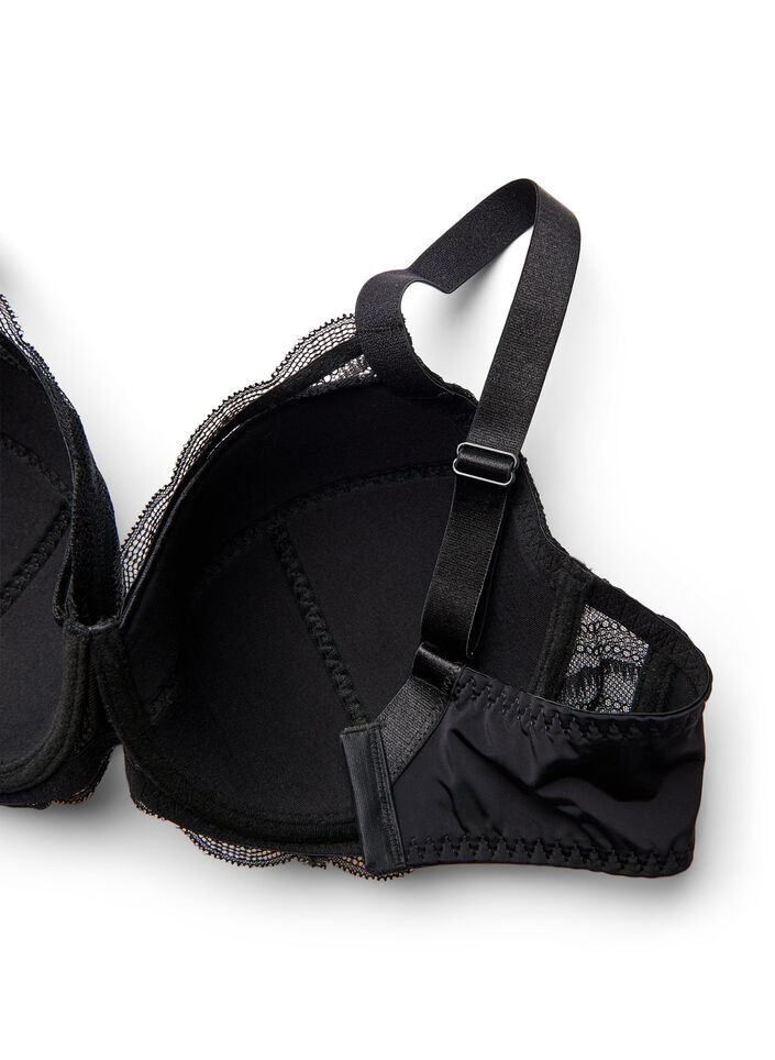 Polstret BH med blonder, Svart, Packshot image number 3