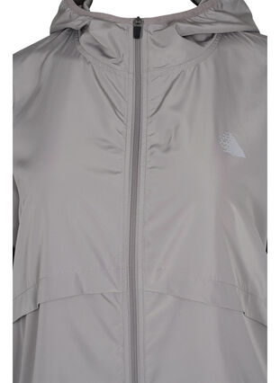 Treningsjakke med hette og refleks, Grey Silver, Packshot image number 2