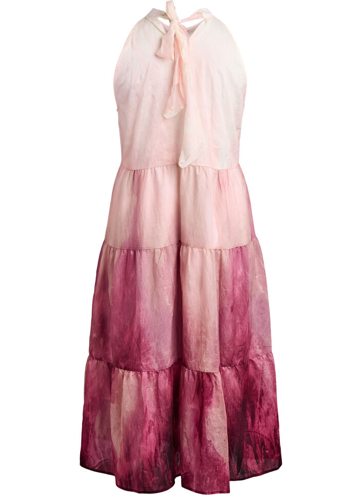 Midikjole med halterneck, Rosa, Packshot image number 1