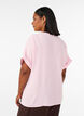 L&oslash;s bluse med korte ermer, Rosa, Model image number 2