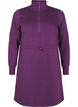 Kort sweatshirtkjole med høy hals og justerbar midje, Deep Purple, Packshot image number 0