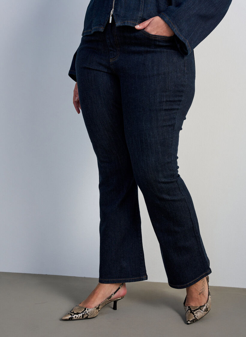 Ellen bootcut-jeans med h&oslash;y midje, Bl&aring;, Model image number 2