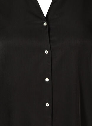 Ensfarget tunika med knapper, Black, Packshot image number 2