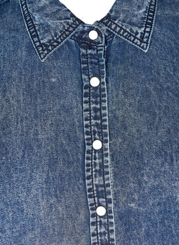 Lang skjorte i lyocell, Denim blue stone wash, Packshot image number 2