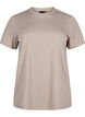 Basic T-skjorte i bomull med rund hals, Beige, Packshot image number 0