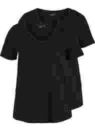 Basis T-skjorter i bomull 2 stk., Black/Black