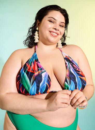Trekantbikini med mønster , Bright Leaf, Image image number 0