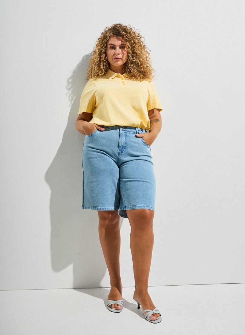 Poloskjorte med korte ermer, Gul, Image image number 0