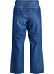 Straight fit jeans med rhinesteiner og høy midje, Blå, Packshot image number 1