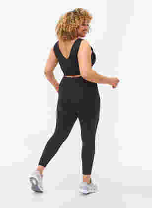 Ensfargede treningstights, Black, Model