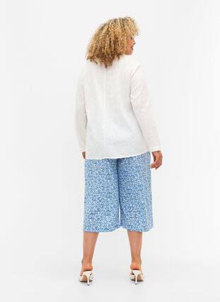Culottebukser med mønster, Blue Small Flower, Model image number 1