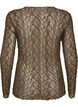 Bluse i mesh med m&oslash;nster og glitrende tr&aring;d, Brun, Packshot image number 1