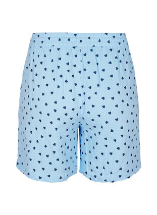 Zizzi Bomullsmuslinshorts med hjerter, Blå, Packshot image number 1