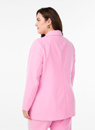 Zizzi Klassisk blazer med knappelukking, Begonia Pink, Model image number 1