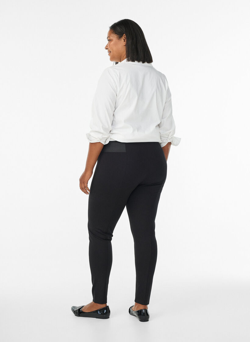 Leggings med bred strikk i livet, Svart, Model