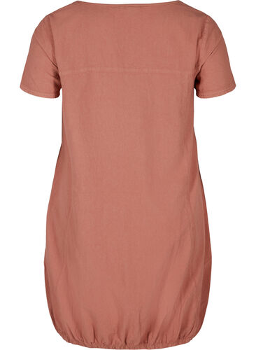 Kortermet kjole i bomull, Canyon rose, Packshot image number 1