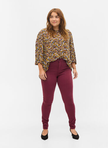 Super slim Amy jeans med høyt liv, Port Royal, Model image number 0