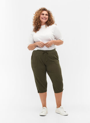 Capribukser i bomull, Ivy Green, Model image number 0