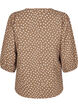 3/4-ermet bomullsbluse med trykk, Coca Mocha Dot , Packshot image number 1