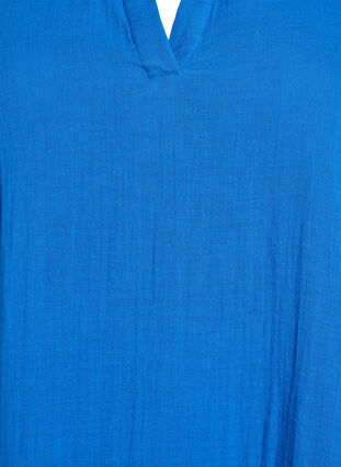 Zizzi Kort A-linjekjole i bomullsmuslin, Blå, Packshot image number 2