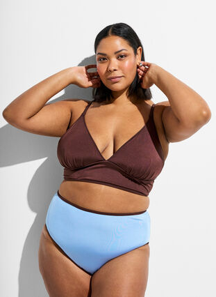 ZizziVendbare bikinitruser med regular waist, Brun, Model image number 0