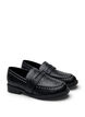 Wide fit - Lærloafers med nagler, Svart, Packshot image number 1