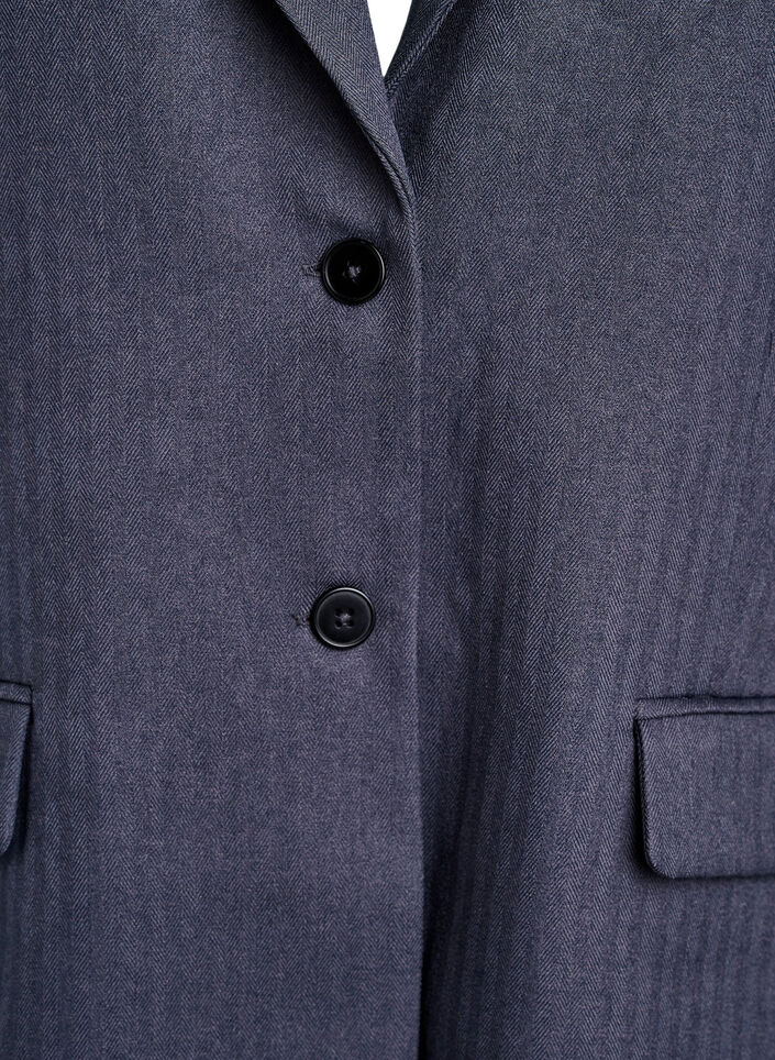 Klassisk blazer med lommer, Dark Grey , Packshot
