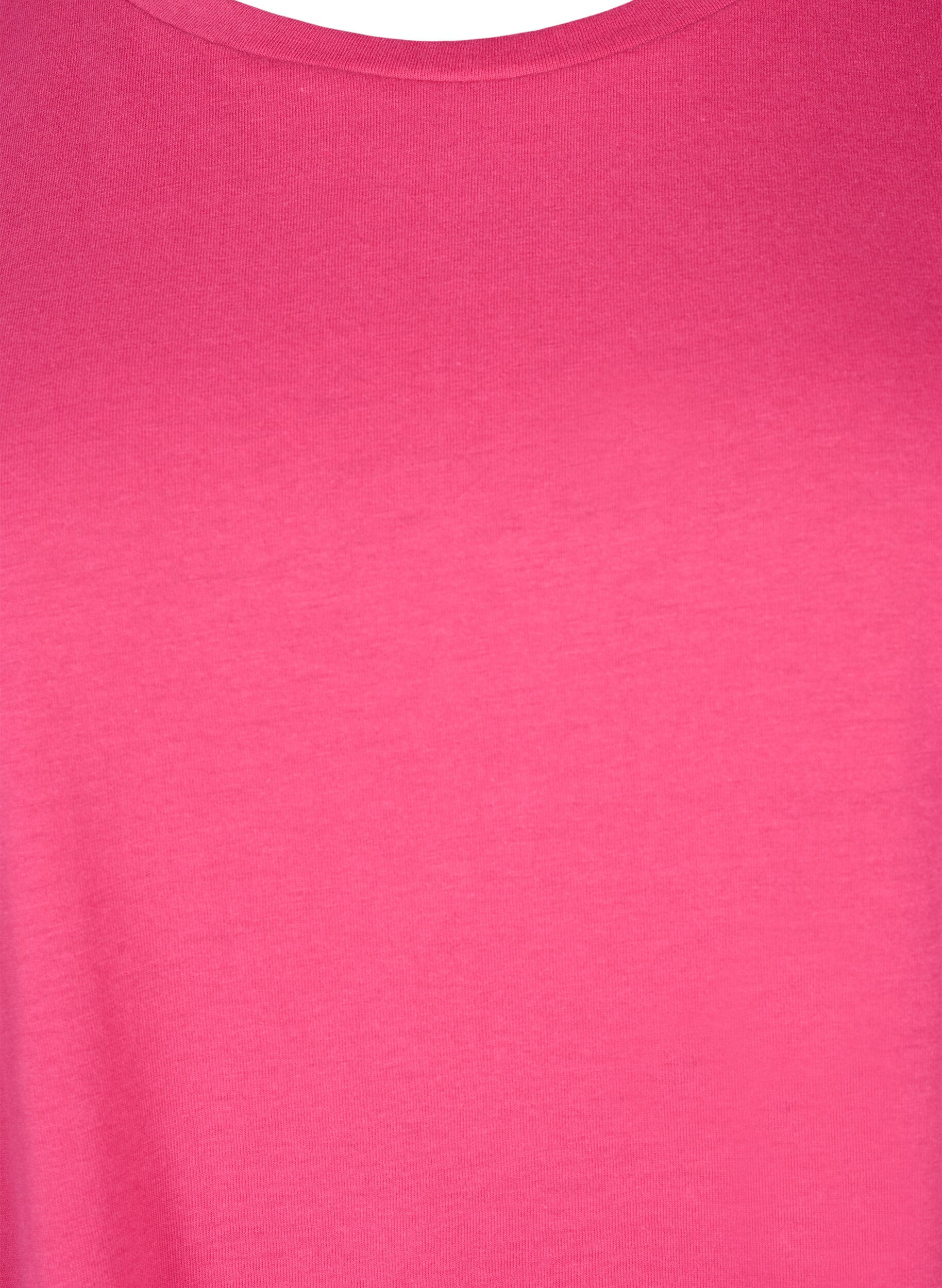 ZizziKortermet T-skjorte i bomullsblanding, Rosa, Packshot image number 2