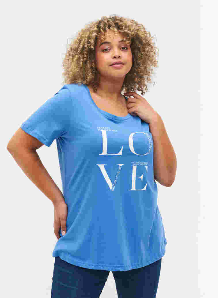 Kortermet T-skjorte i bomull med trykk, Regatta LOVE, Model image number 0