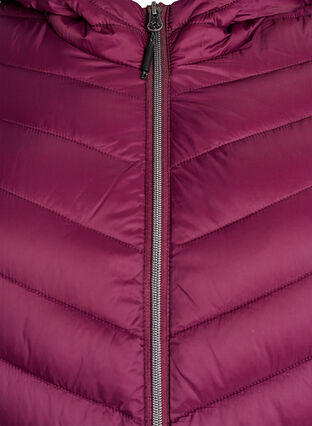Zizzi Lett jakke med hette, Mørk Bordeaux, Packshot image number 2