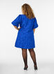 Jacquard kjole med puffermer og A-linje, Bl&aring;, Model image number 2