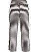 Stripete pyjamasbukser med h&oslash;y midje og vide ben, Svart, Packshot image number 0