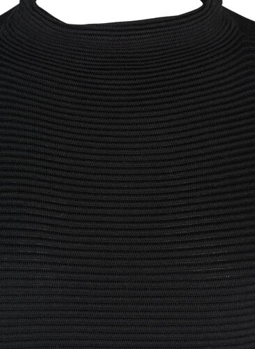 Strikkekjole med avkortede ermer, Black, Packshot image number 2