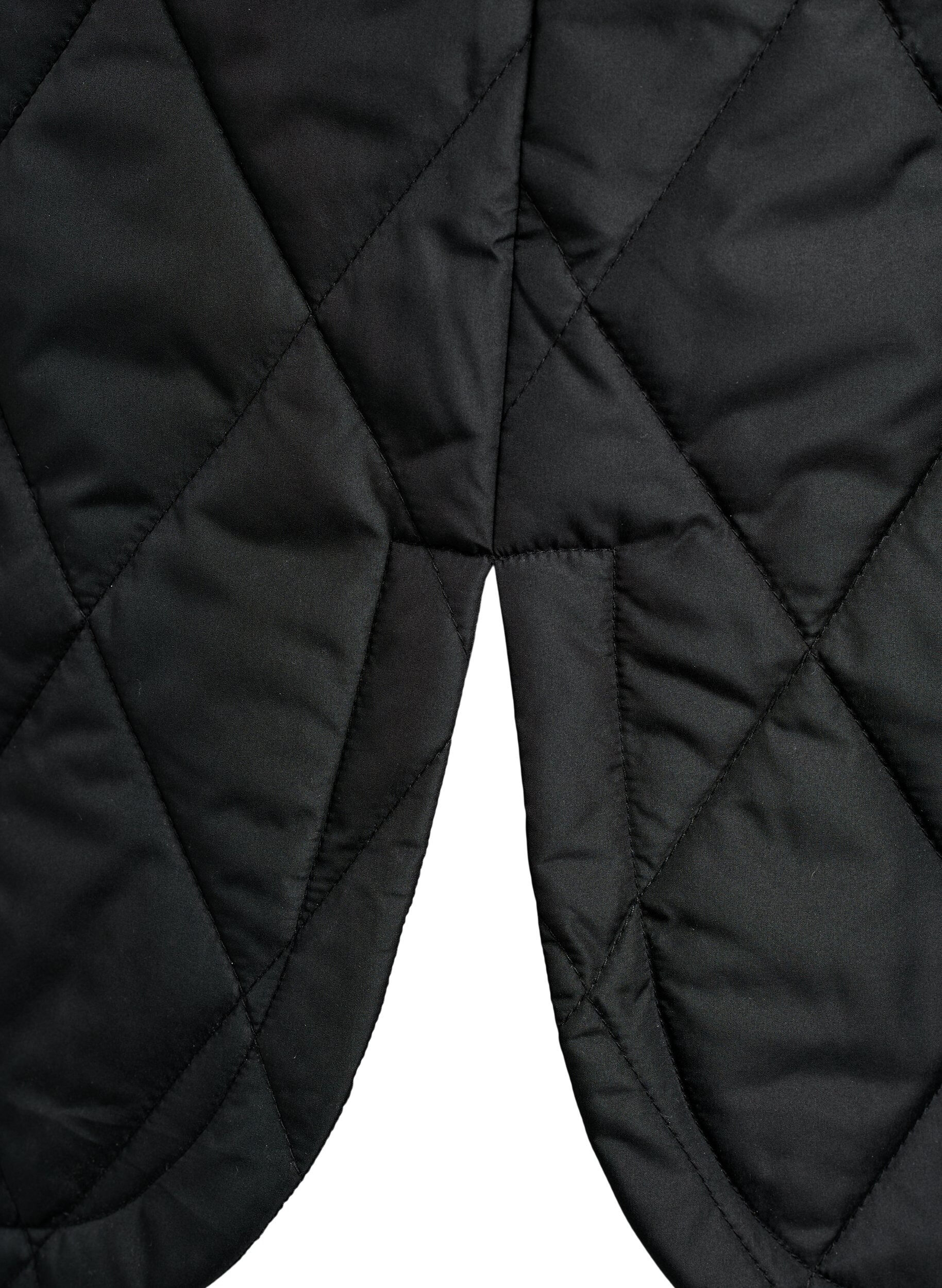ZizziLangt vattert vest med trykknapper, Svart, Packshot image number 4
