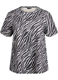 FLASH - T-skjorte med leopardmønster, Black Zebra
