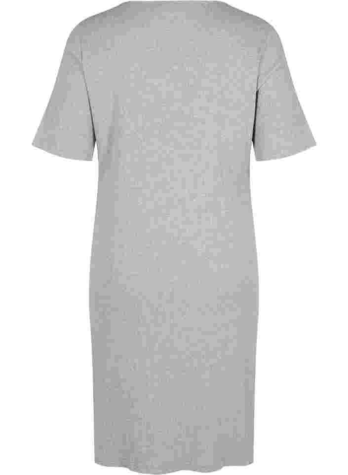 Kortermet kjole i et ribbet materiale, Light Grey Melange, Packshot image number 1
