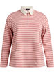 Stripete poloskjorte med glidelås, Rosa, Packshot image number 0