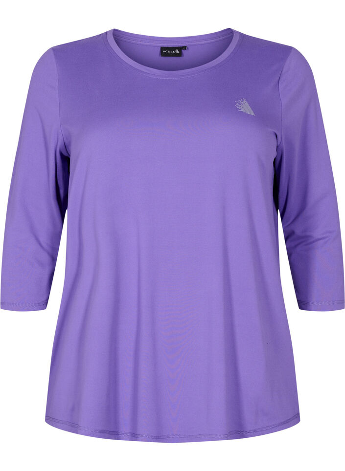 Treningsgenser med 3/4-ermer, Lilla, Packshot image number 0