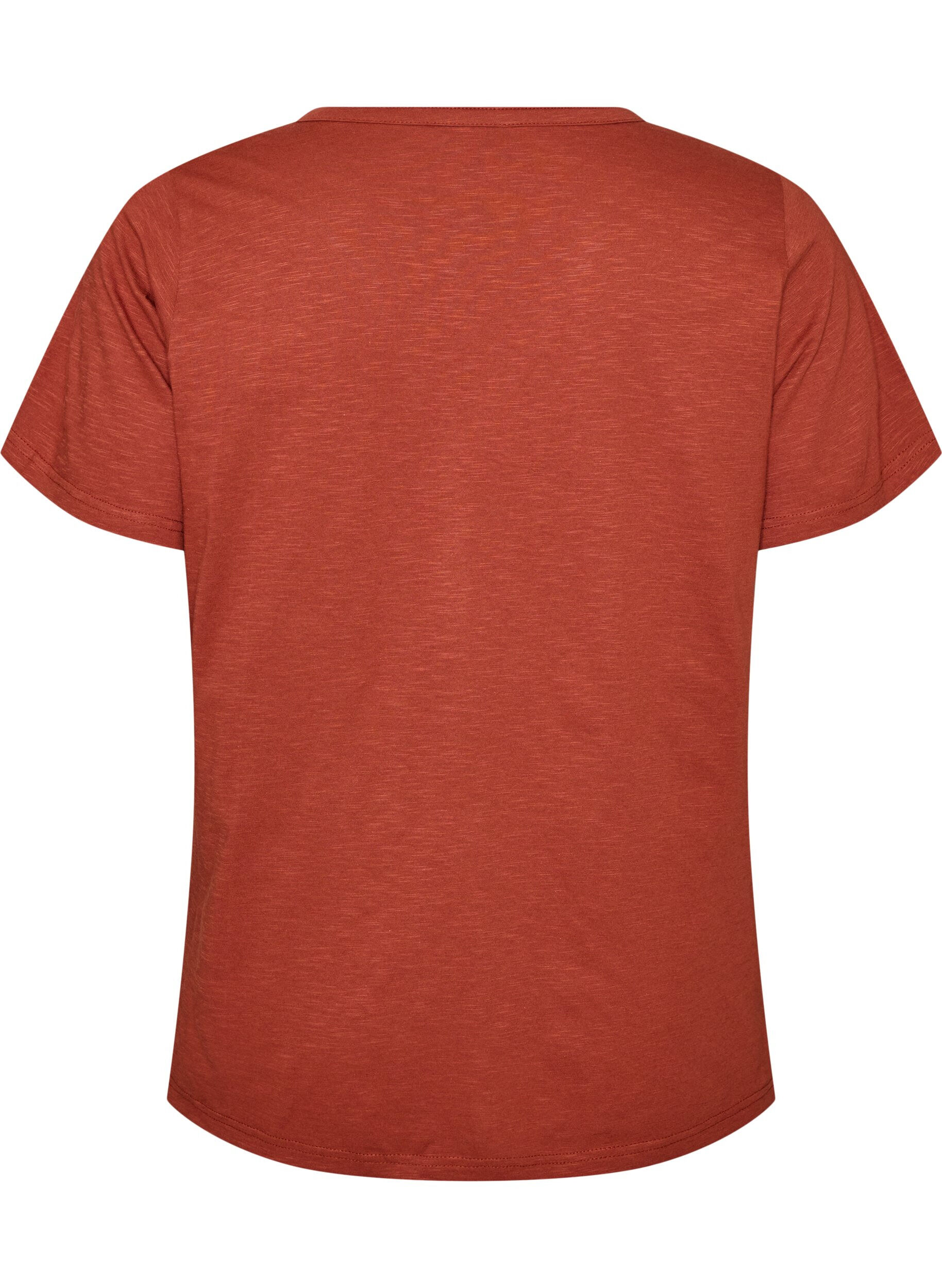 ZizziT-skjorte med knappdetalj, Brun, Packshot image number 1