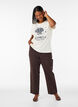 Bomulls T-skjorte med trykk, Vanilje, Model image number 1