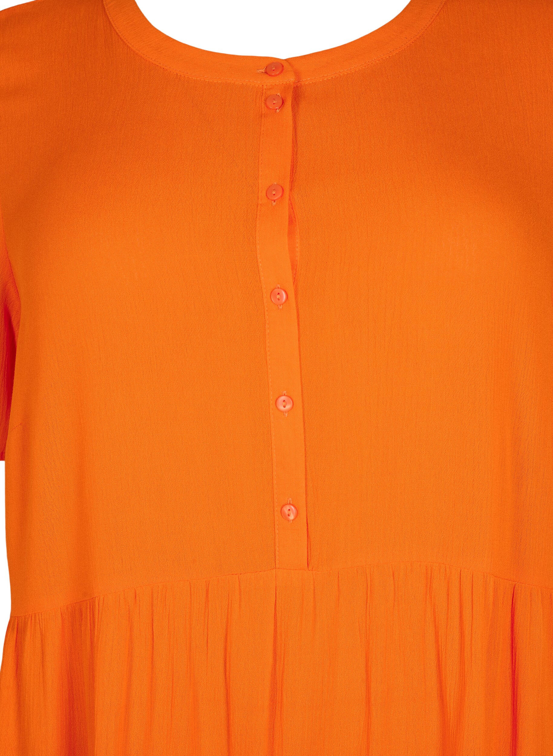 Zizzi Kortermet viskosekjole med A-form, Exuberance, Packshot image number 2