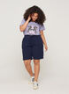 Løse shorts med lommer i bomull, Blå, Model image number 1