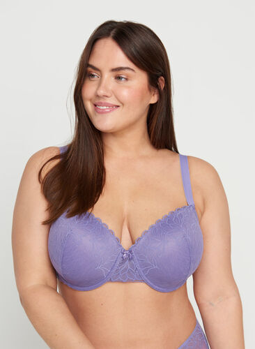 Alma BH med bøyle og blonder, Purple Haze, Model image number 0