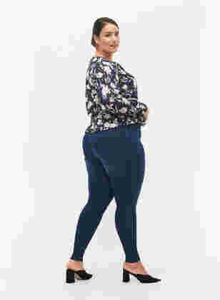Jeggings i bomullsblanding, Dark blue denim, Model