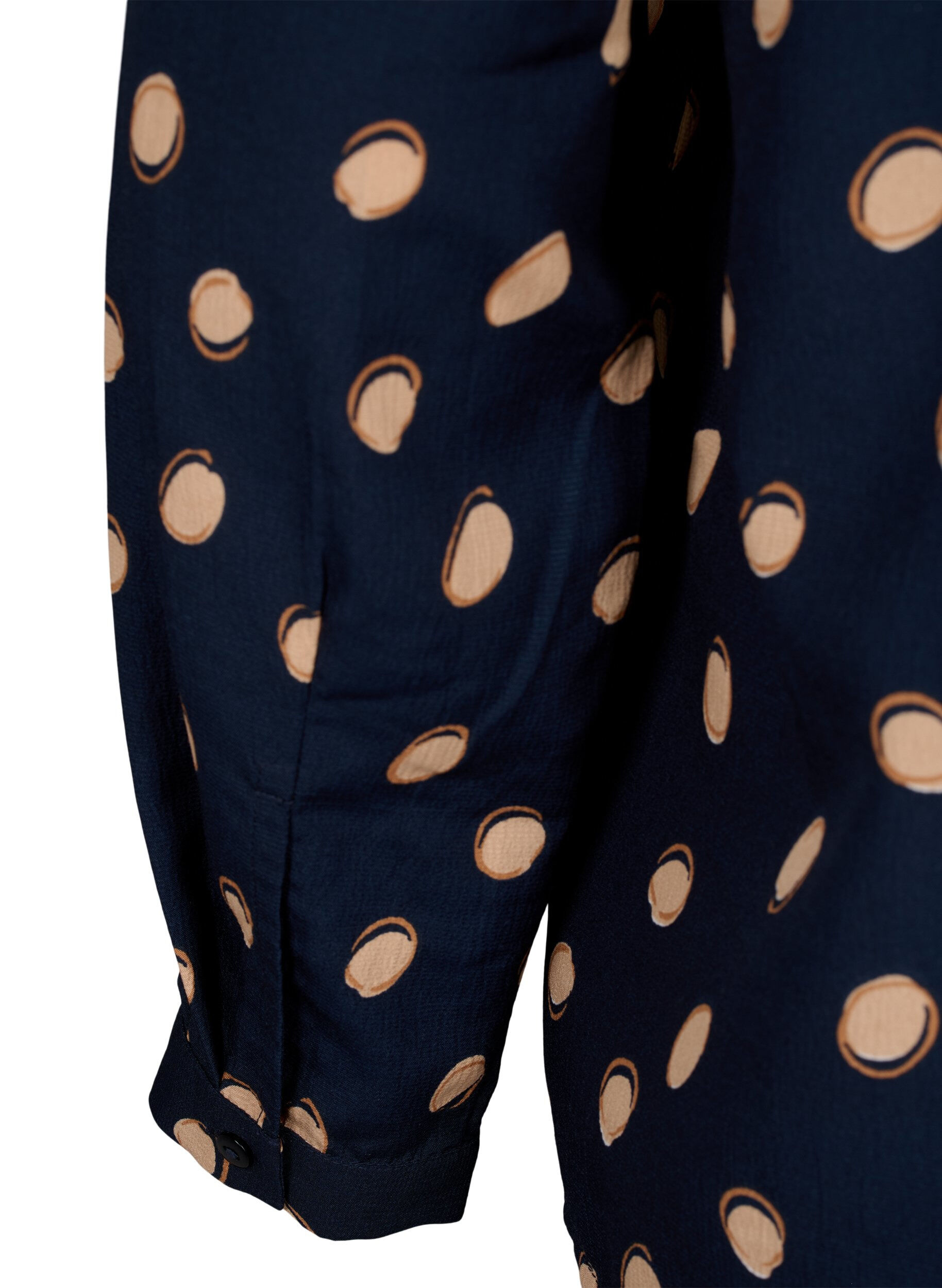 Zizzi FLASH - bluse med lange ermer og trykk, Blue Double Dot, Packshot image number 3