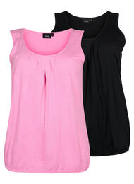 Bomullstopp med blondekant, 2 stk., Rosebloom / Black