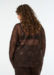 Bluse i mesh med blomster og paljetter, Brun, Model image number 2