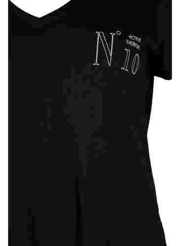 T-skjorte med trykk i bomull til trening , Black w. No. 10, Packshot image number 2